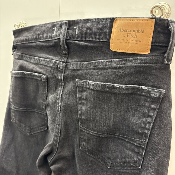 Abercrombie & Fitch Men’s Black Skinny Stretch Jeans 29x32 Distressed - Picture 7 of 13